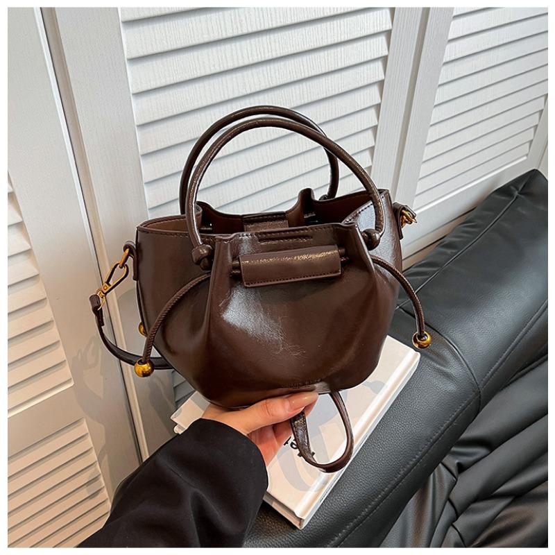 Высококлассная Сумка-Ведро, Стильная Сумка на Плечо, Повседневная Сумка Кроссбоди кофейный