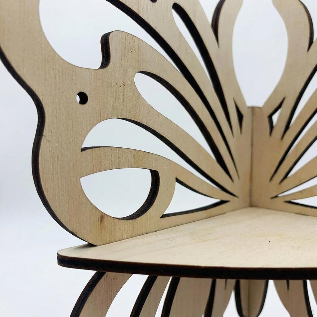 Butterfly Shape Corner Shelf Display Decor Wood Wall Storage Rack for Dorm Living Room