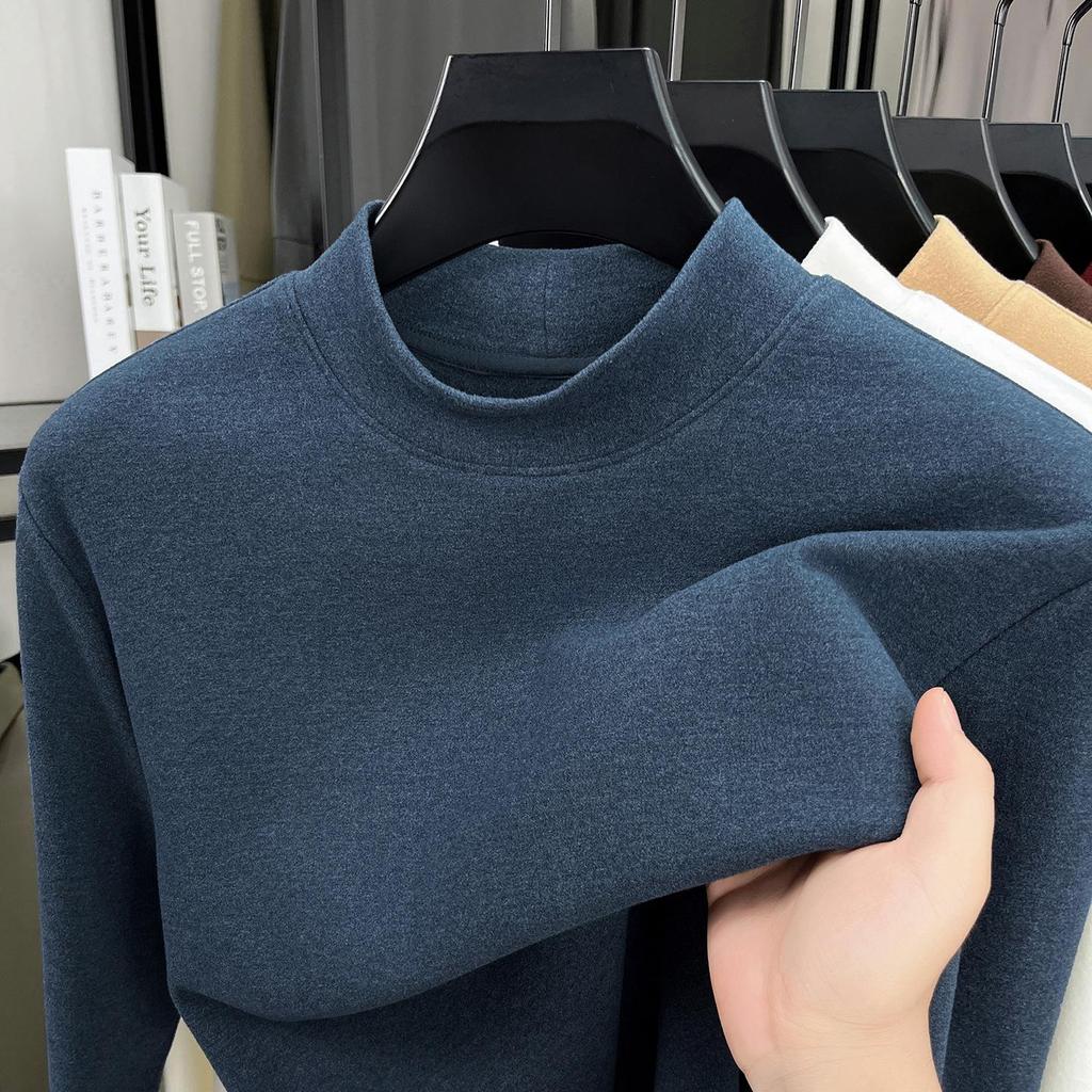 Men's Antibacterial Mulberry Silk & Wool Half-High Neck Sweatshirt