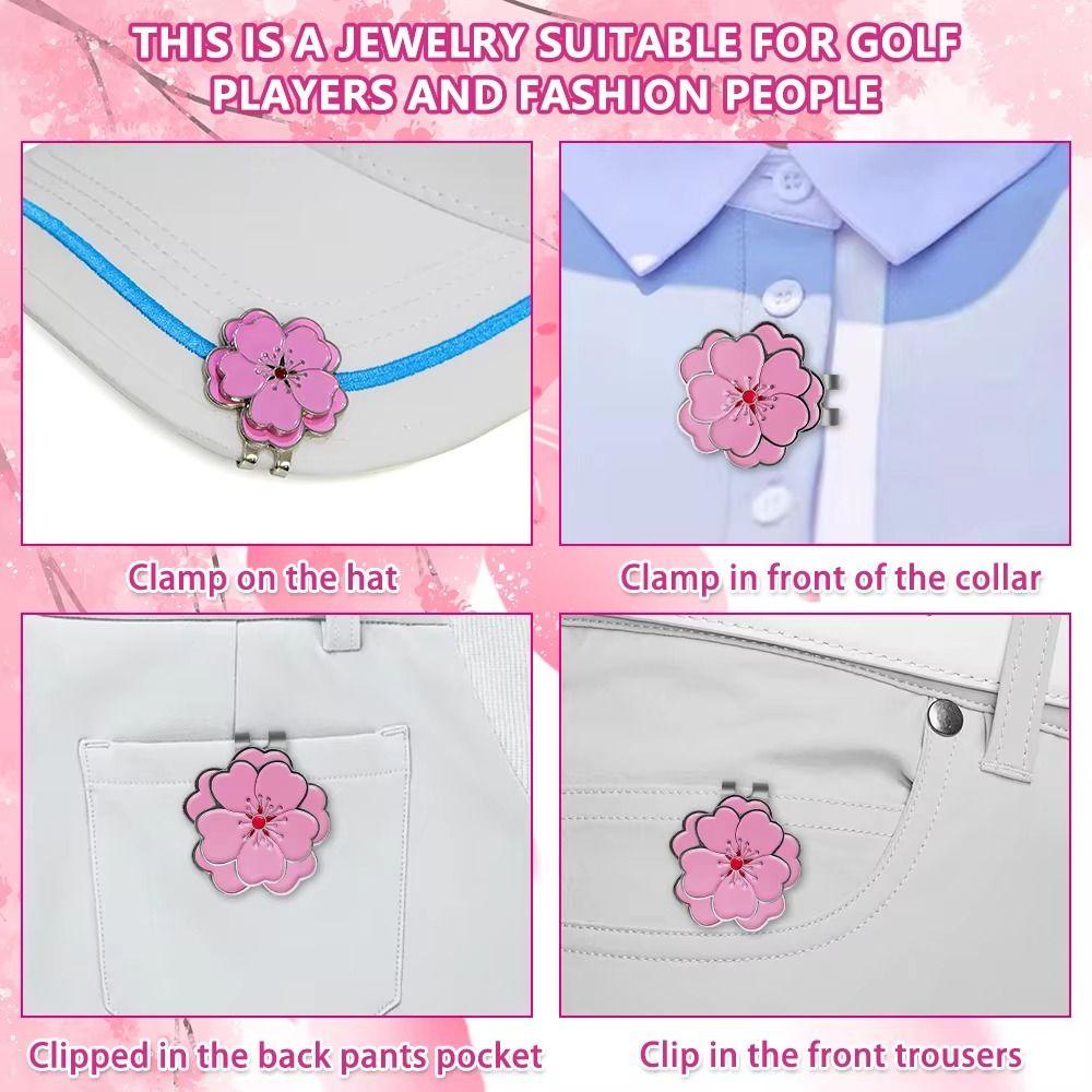 Flower Shaped Golf Cap Clip Magnetic Golf Hat Marker Outdoor Sports Golf Ball Mark  Jewelry Gift