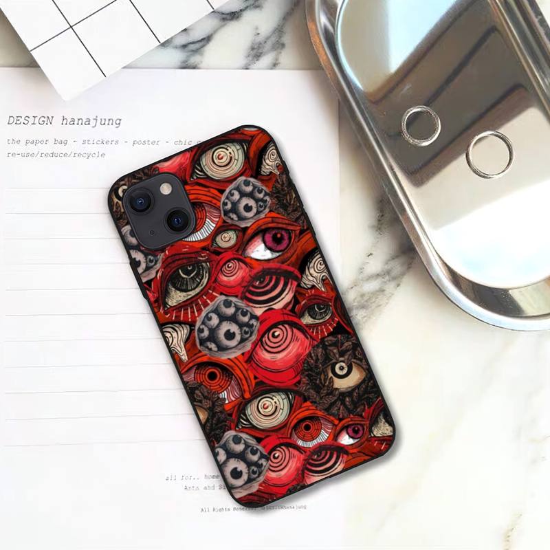 Scary Face Eyes Phone Case For iPhone Mini 11 12 13 14 15 Pro XS Max X Plus SE XR Shell
