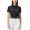 Fila Golf Series Knitted Comfortable Slim Fit Short Sleeve Polo Shirt Women Tops Black A11W525110F-BK