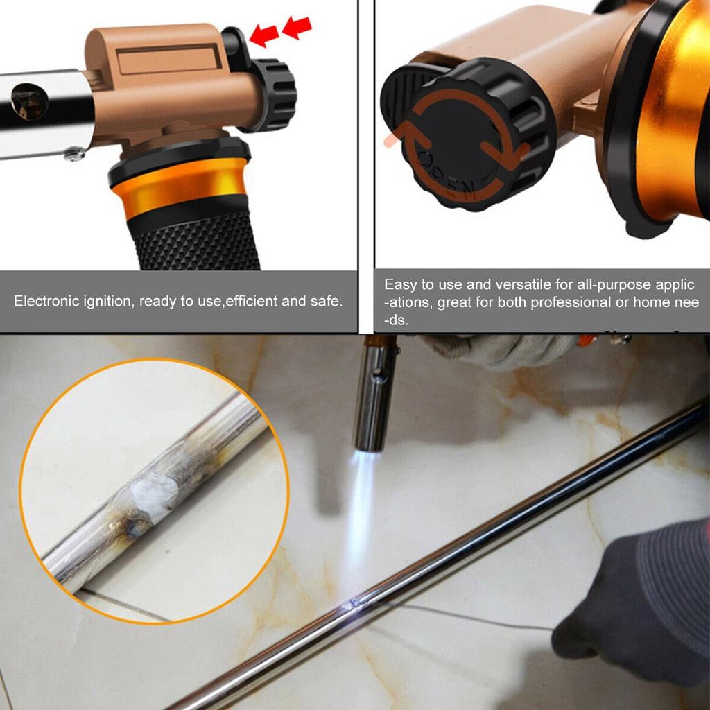 3 Meter 2 Farben Gasschweißbrenner Elektronische Zündung Flüssiggas-Schweißbrenner-Set mit 3 Meter Schlauch zum Löten