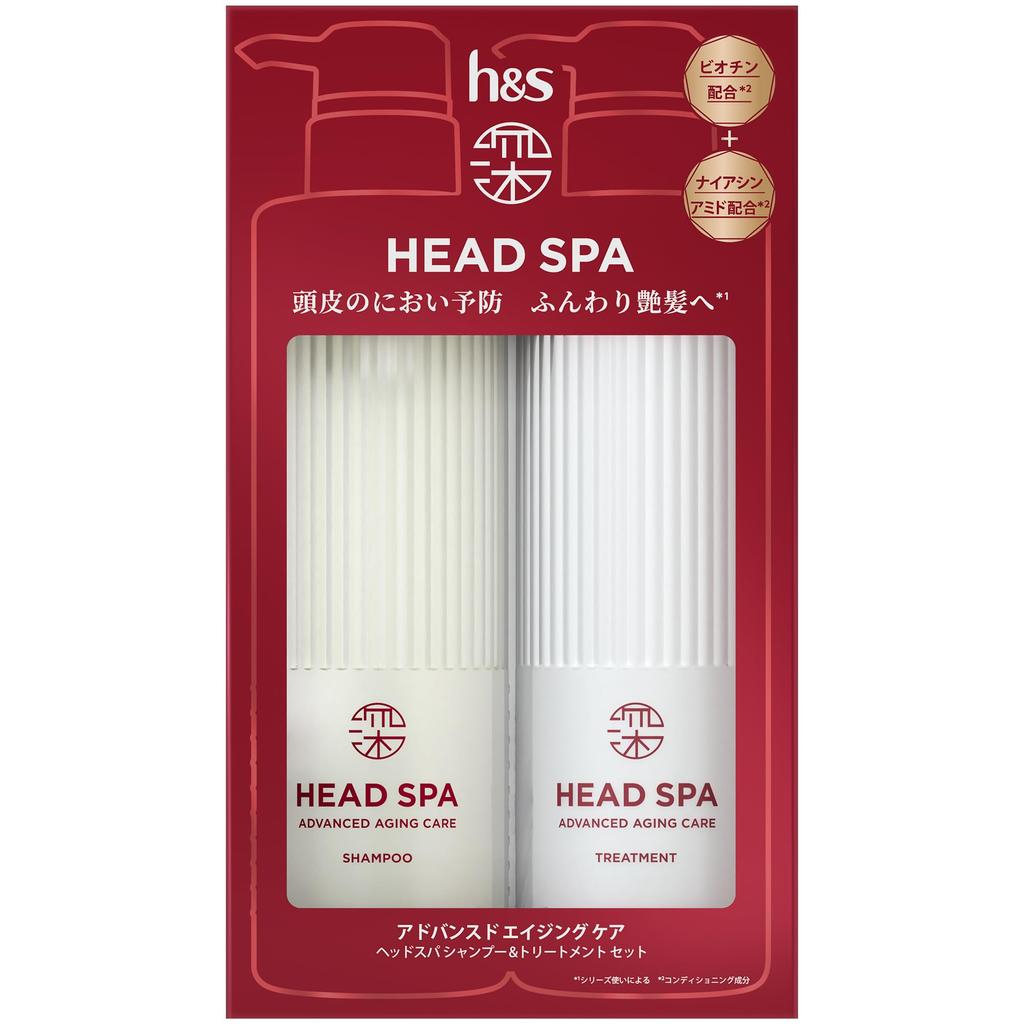 Deep Head Spa Advanced Aging Care Shampoo Treatment Pump Set h&s [New Model] & 435g+435g H&S