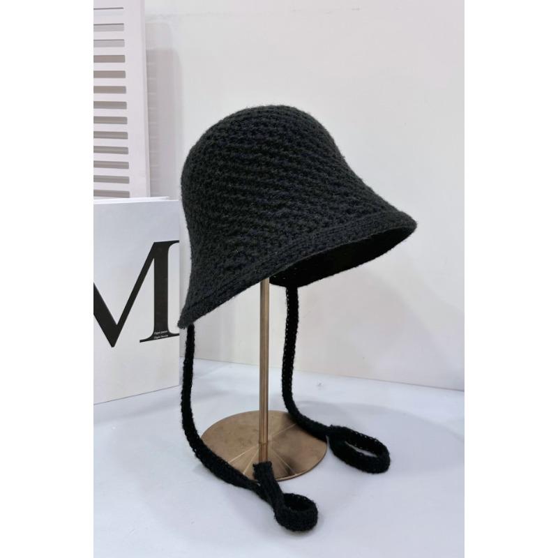 25 early autumn new fashion after women's tether with knitted breathable bucket hat sunscreen sunshade bucket hat tide