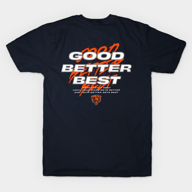 

Men Black Print T-shirt Chicago-Bears Good Better Best No-Cut Transfer Paper Print Cotton Tshirt 3XL Темно-синій