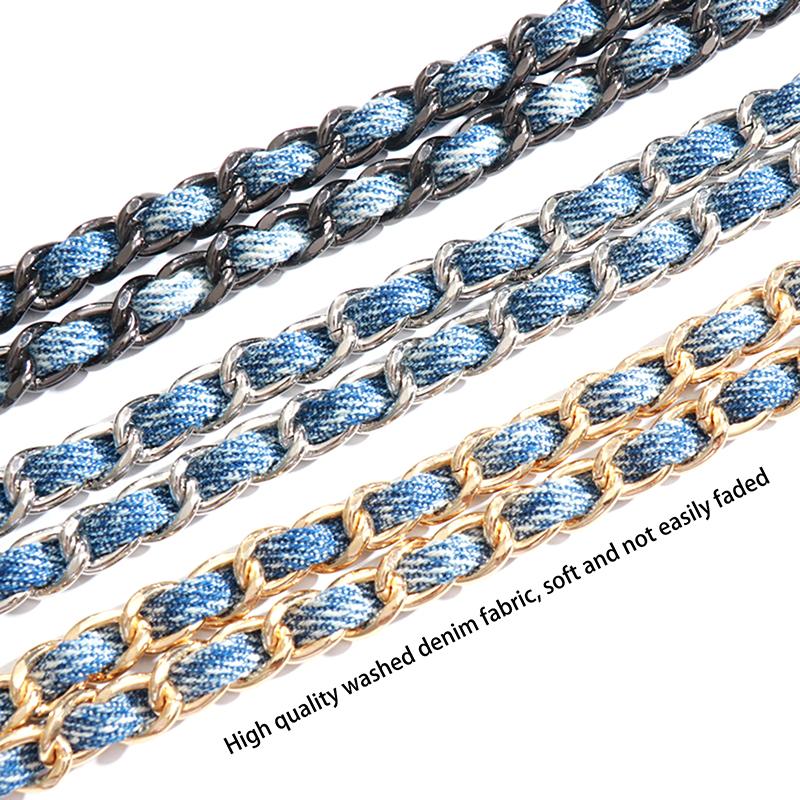 25/120Cm Verstellbare Metalltaschenkette Für Geflochtenen Denim Schulter Crossbody Handtaschenriemen DIY Handgefertigt Abnehmbare Riemen