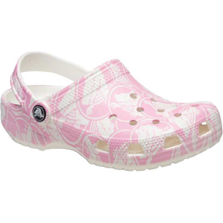Crocs Classic Duke Print Comfortable Versatile Clogs Kids Footwear Pink 210007-6WY
