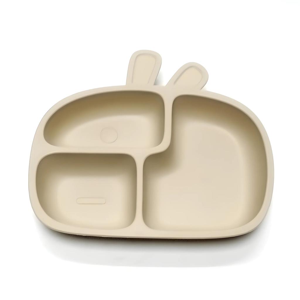 Non-Toxic Silicone Baby Dinner Plate Food Grade Baby Supplement Bowl Set Children'S Divided Dinner Plate Suction Cup One Piece