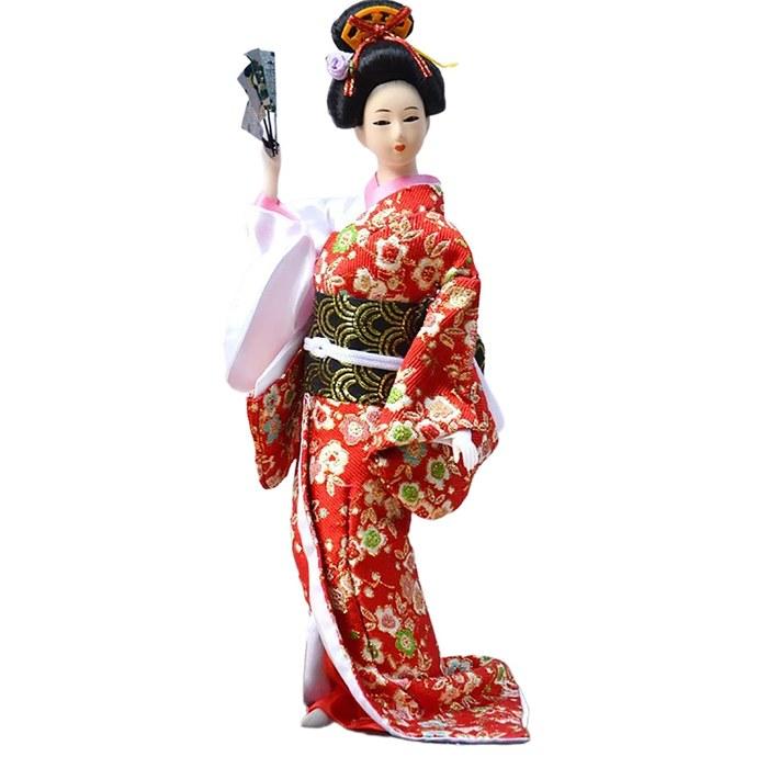 Japanese Doll Souvenir of Japan Gift for Foreigners Japanese Kimono Doll Geisha Doll Model Oriental Doll Decoration (B)