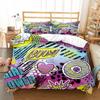 Graffiti Duvet Cover Set Cute Hip Hop Style Polyester Comforter Cover With Pillowcase Queen Full Size For Kid Teen Bedding Set