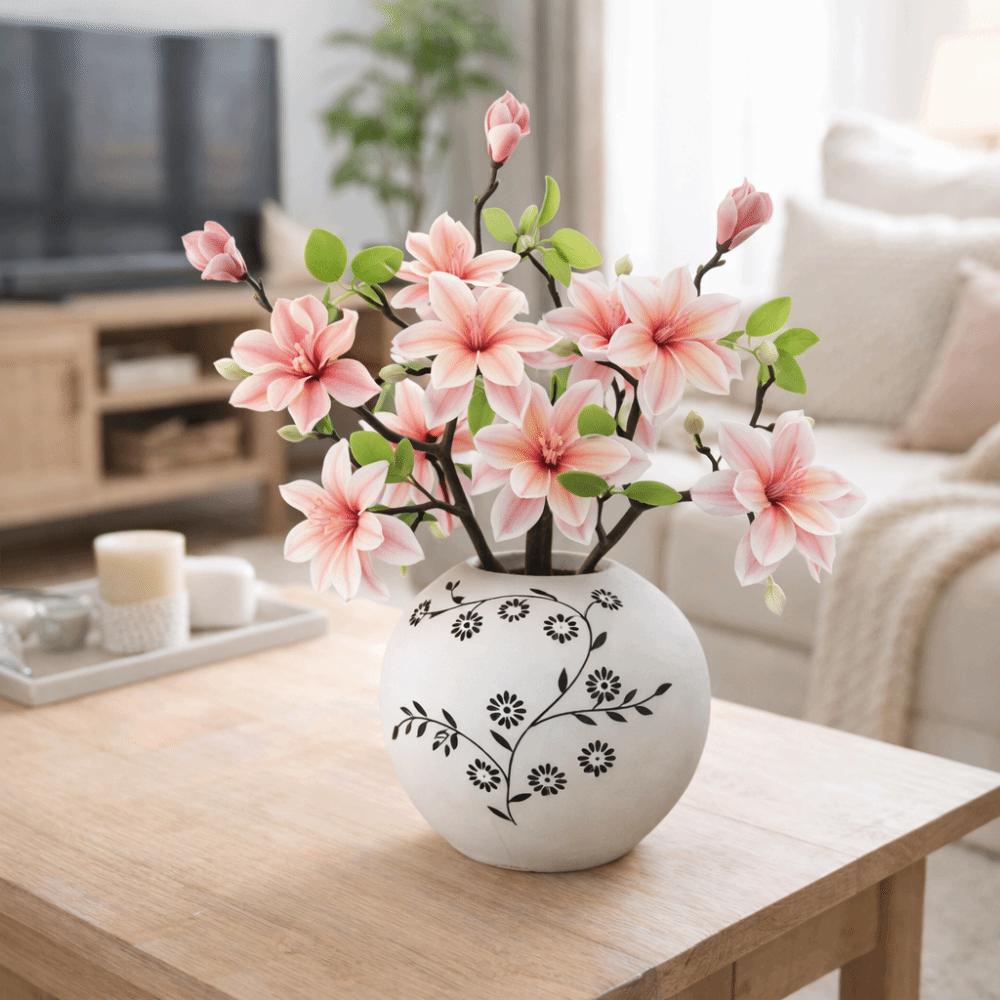 Real Touch Artificial Magnolia Flower Handmade Realistic Fake Silk Flower Decorative New Chinese Artificial Plant