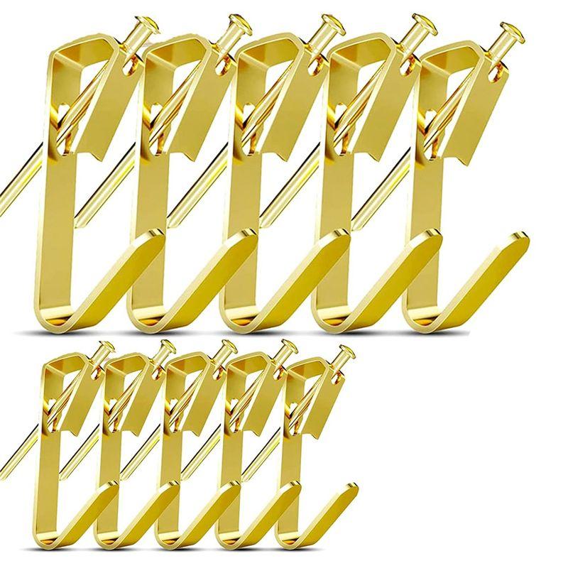 

AEE4-Picture Hangers,50 Set Picture Hanging Hooks Picture Hanging Kit With 50Pcs Hooks And 50Pcs Nails золотий