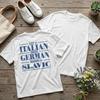 Potisk na zádech Cool Eat Italian Drive German Marry Slavic Trička pro muže Bavlněná trička Vtipné Sho