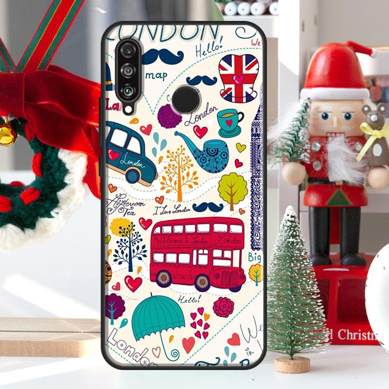 London Bus England Big Ben Case For Huawei P30 Lite P40 P50 P20 Pro P Smart 2021 Nova 5T Nova 9 Honor X9 X8 X7 50
