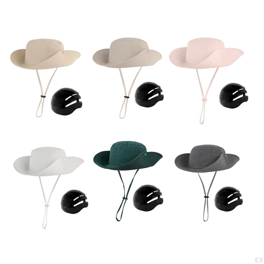 Fisherman Hat Beach with Chin Strap Impact Resistance Sun for Adults Light Khaki
