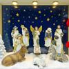 11pcs Christmas Jesus Birth Scene Set Resin Jesus Trench Statue Holy Baby Jesus Ornament Religious Christian Holiday Gift