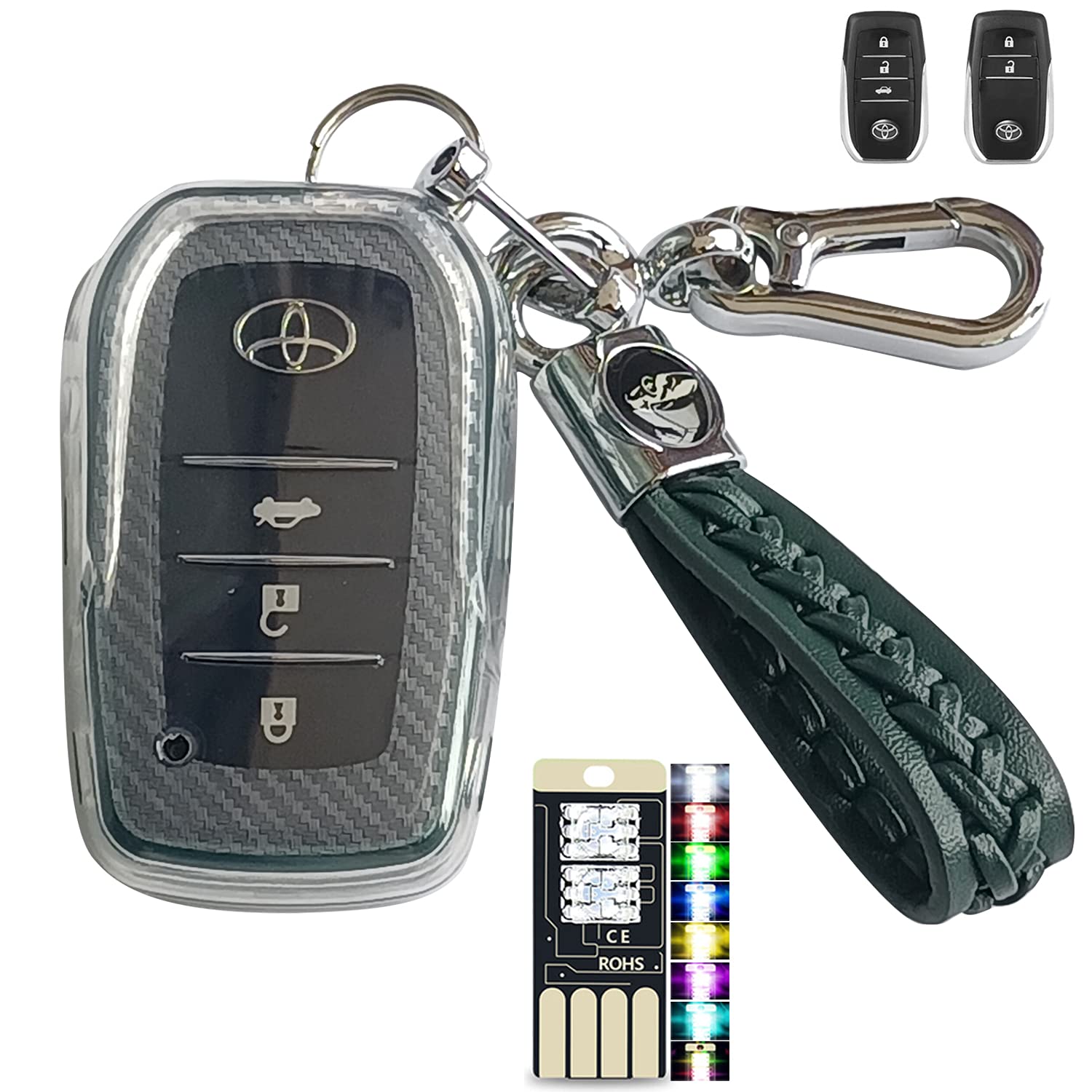 

Ключ Тойота Силиконовый Прозрачный Передний Смарт-ключ Ключ Тойота Чехол для ключа Тойота Тойота Приус Новый РАВ4 Камри Ленд Прадо Прозрачный чехол, ТПУ, Накладка, Чехол,