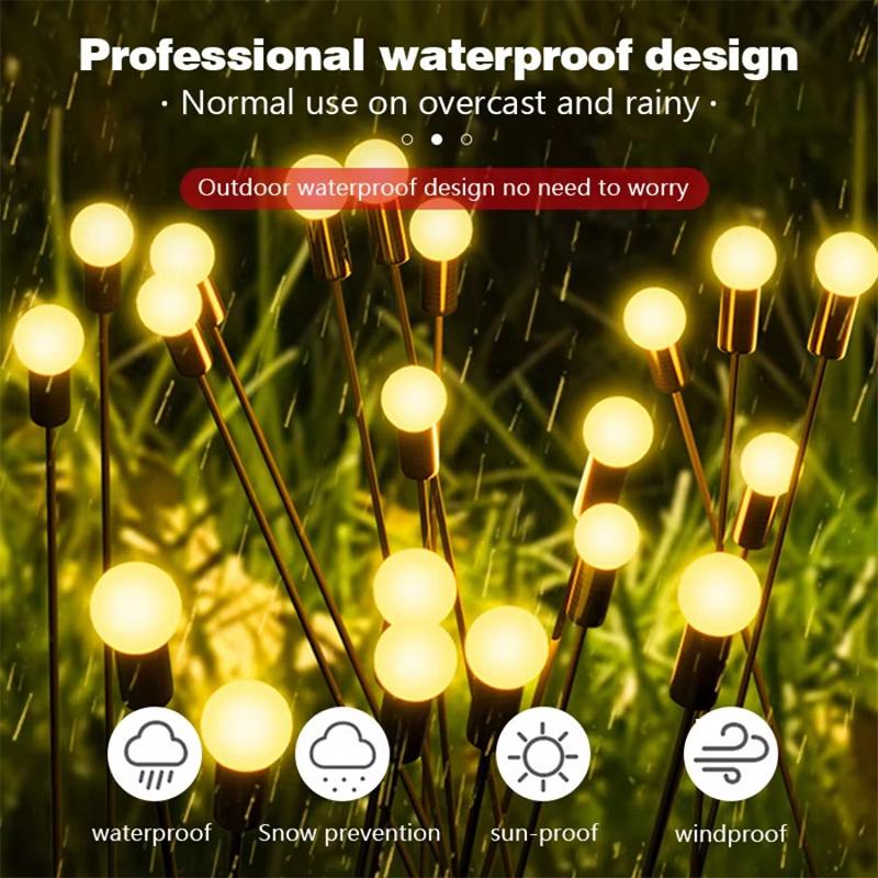 Solar Firefly Lights 6/8/10LED Outdoor Garden Pathways Lawn Garden Lighting Decoration for Halloween Christmas New Year Decor