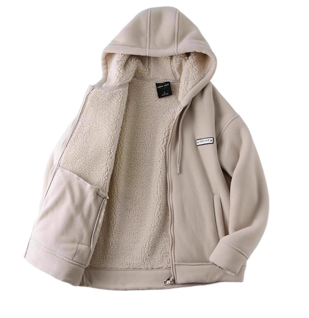 Giant Warm 500g Heavy Fleece Jacket Winter Men's Thickened Lamb Fleece Hooded Jacket Thick Jacket