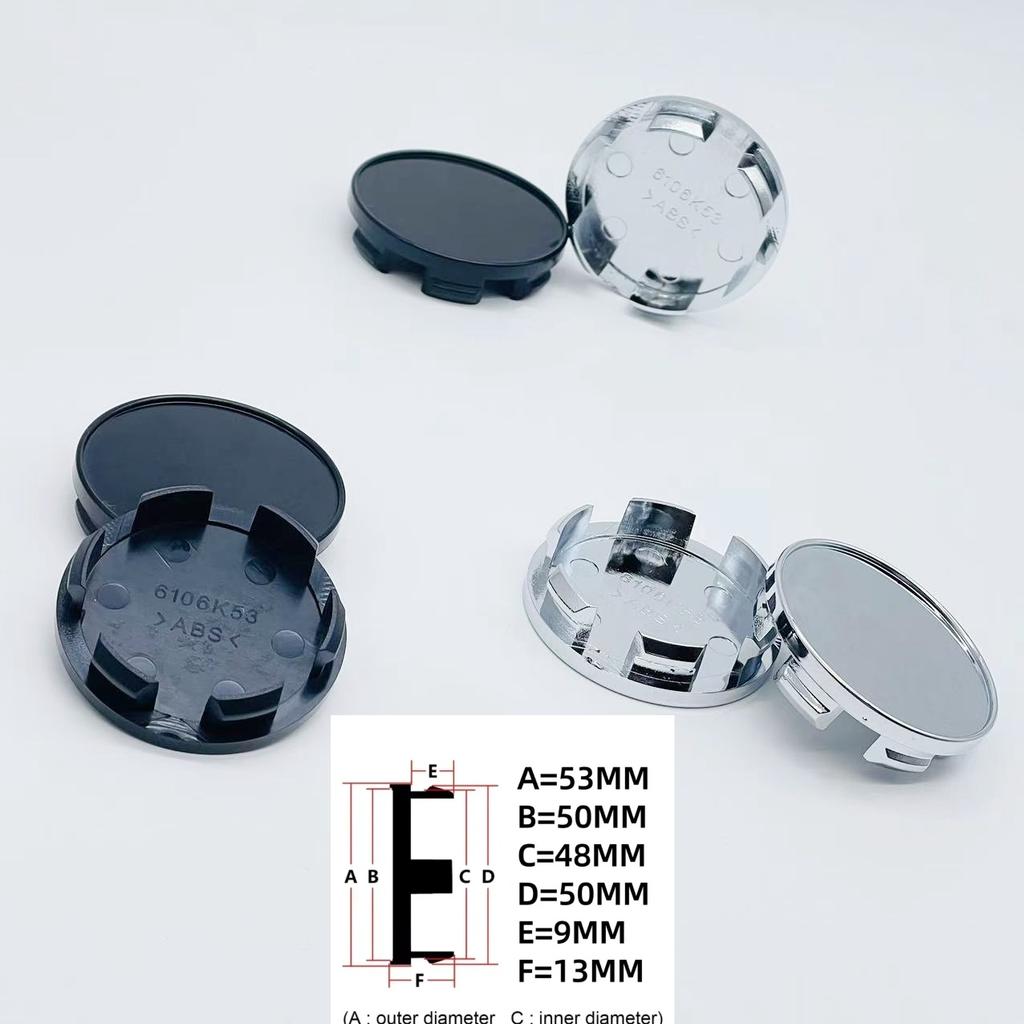4pcs 53mm ( 48mm I.D) Car Wheel Center Caps Rim Hubcap Centre Cover Accessories