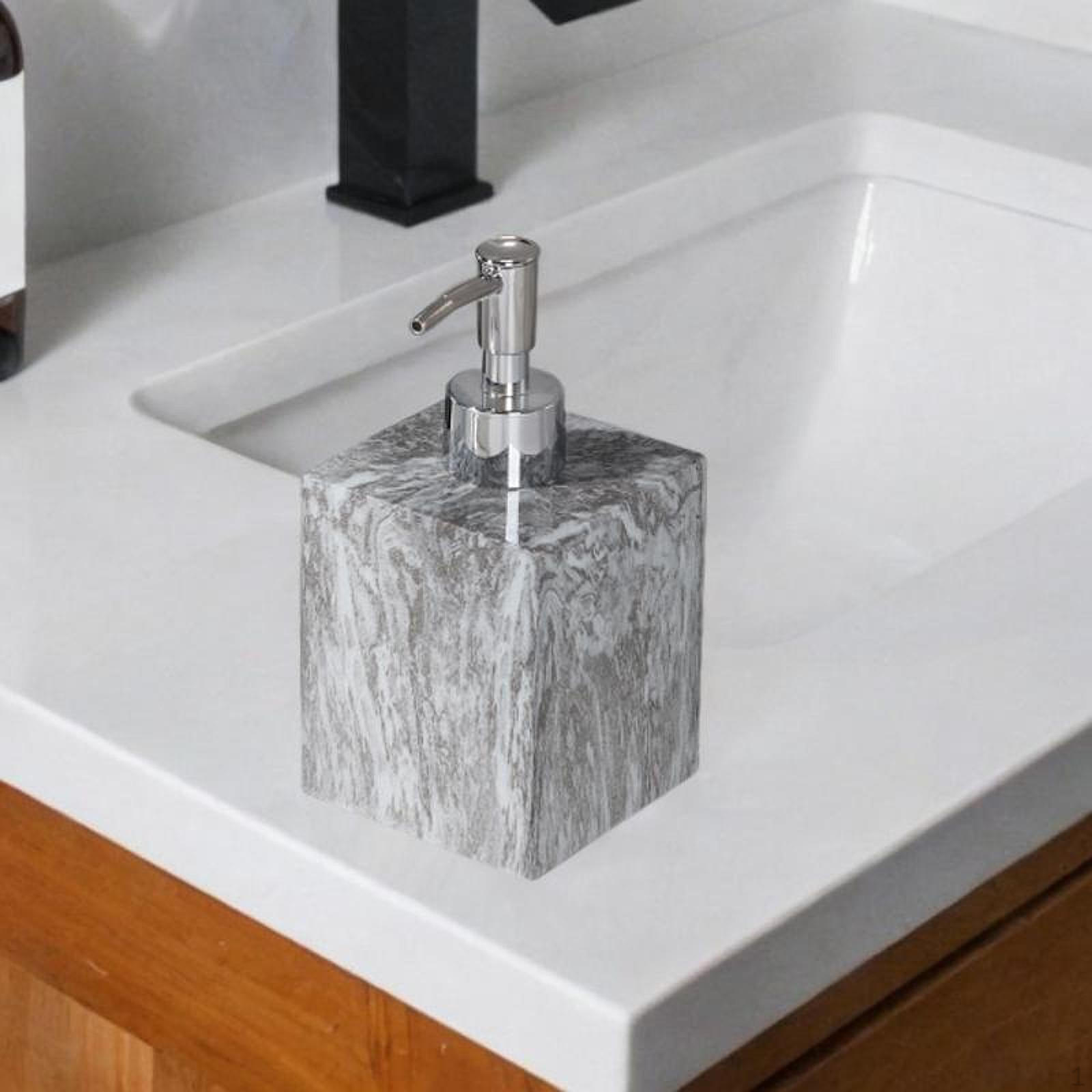 

Пустой дозатор для геля для душа, ручной дозатор мыла с мраморной текстурой, стильный флакон-дозатор для лосьона 400 мл Silvery head grey