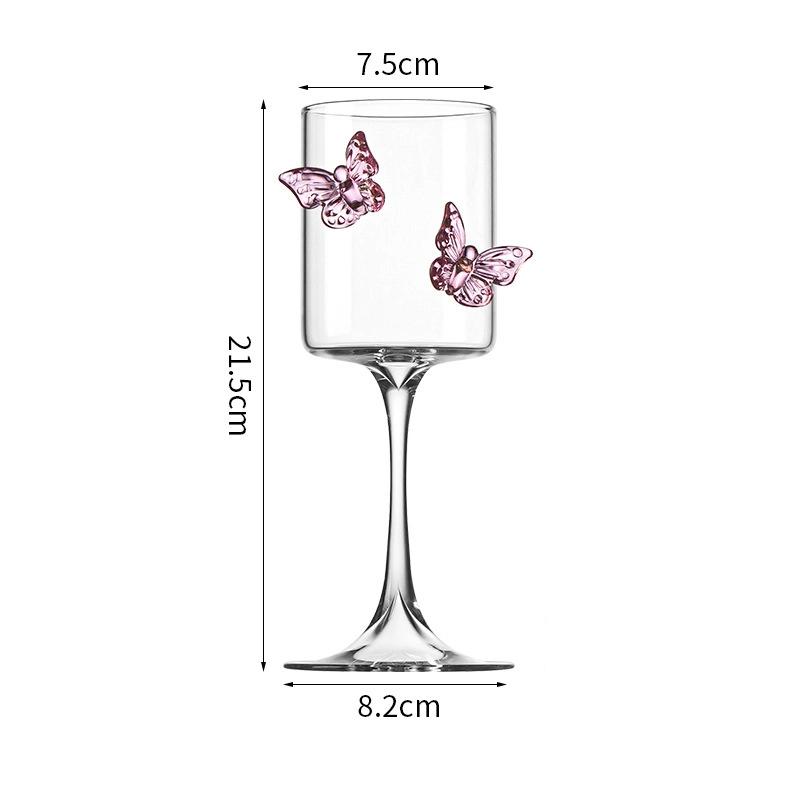 Hohes Borosilikatglas mit vertikalen Streifen für Wein, exklusive Hochzeitsgeschenke, Weingläser mit Schmetterlingsstiel, Barzubehör