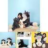 Cute Grey Short Plush Lucife Cat Doll Stuffed Animal Toy For Teenagers 30/45/60/80cm