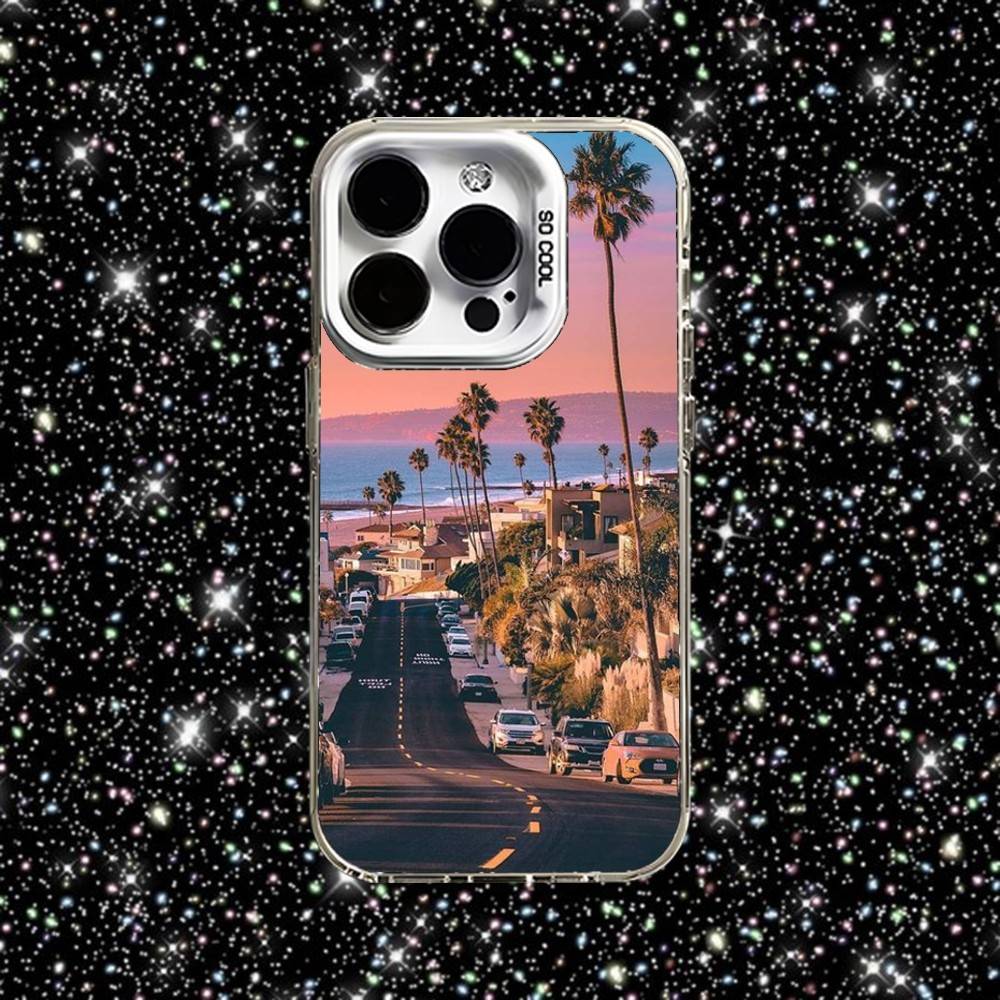 Travel Los Angeles California Phone Case For iPhone 16,15,14,13,12,11,Pro,XS,Max,Plus,Mini,SE White Candy Matte Shockproof Cover