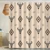 Cute Cowboy Bull Head Shower Curtain Western Design Bathroom Decor Rustic Farm Theme Waterproof Bath Curtain
