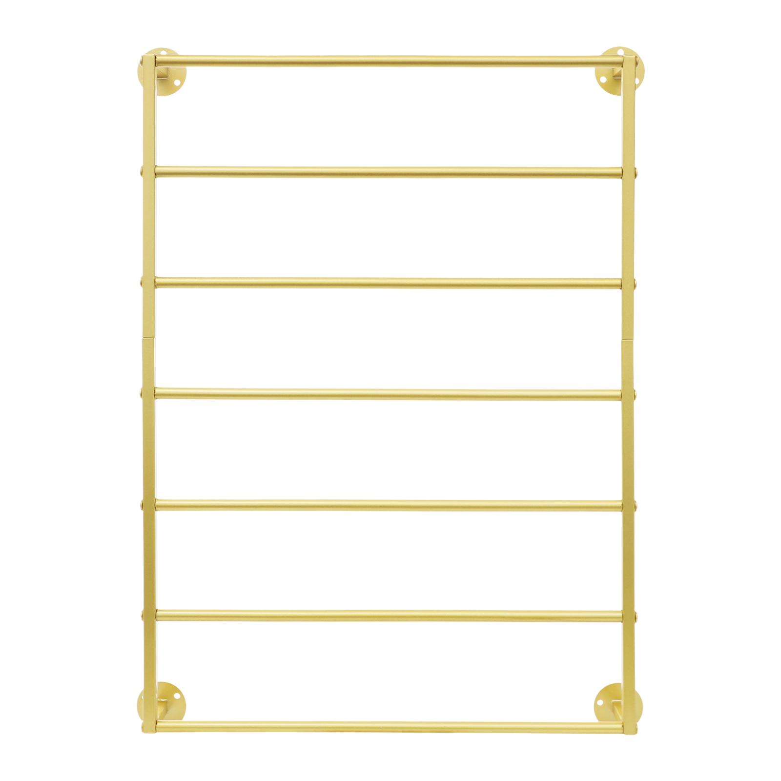 

Настенная стойка для дисплея, 7-ярусный настенный органайзер для оберточной бумаги и лент для цветочного магазина, стойка для галстуков и шарфов, держатель для ремней и полотенец золотой