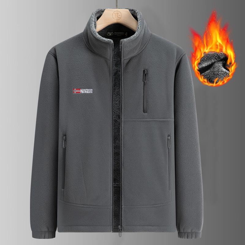 Men's Polar Fleece Velvet Double-Sided Jacket: Warm, Casual, Loose Fit for Autumn and Winter