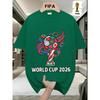 FIFA. World Cup Football.Men's Short-sleeved T-shirt with a US-Canada-Mexico Themed Print, Crew Neck Style for Men and Women, Perfect for Holiday Wear