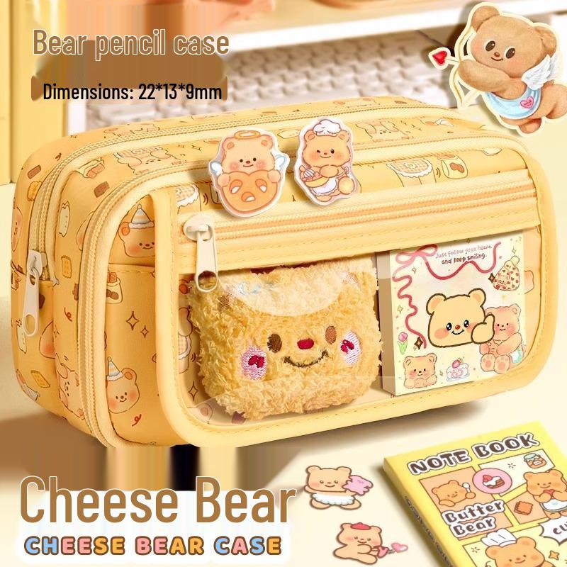 Butter Bear Multi-layer Large-Capacity Cute Cartoon Pencil Case for Girls - 2025 Popular Edition