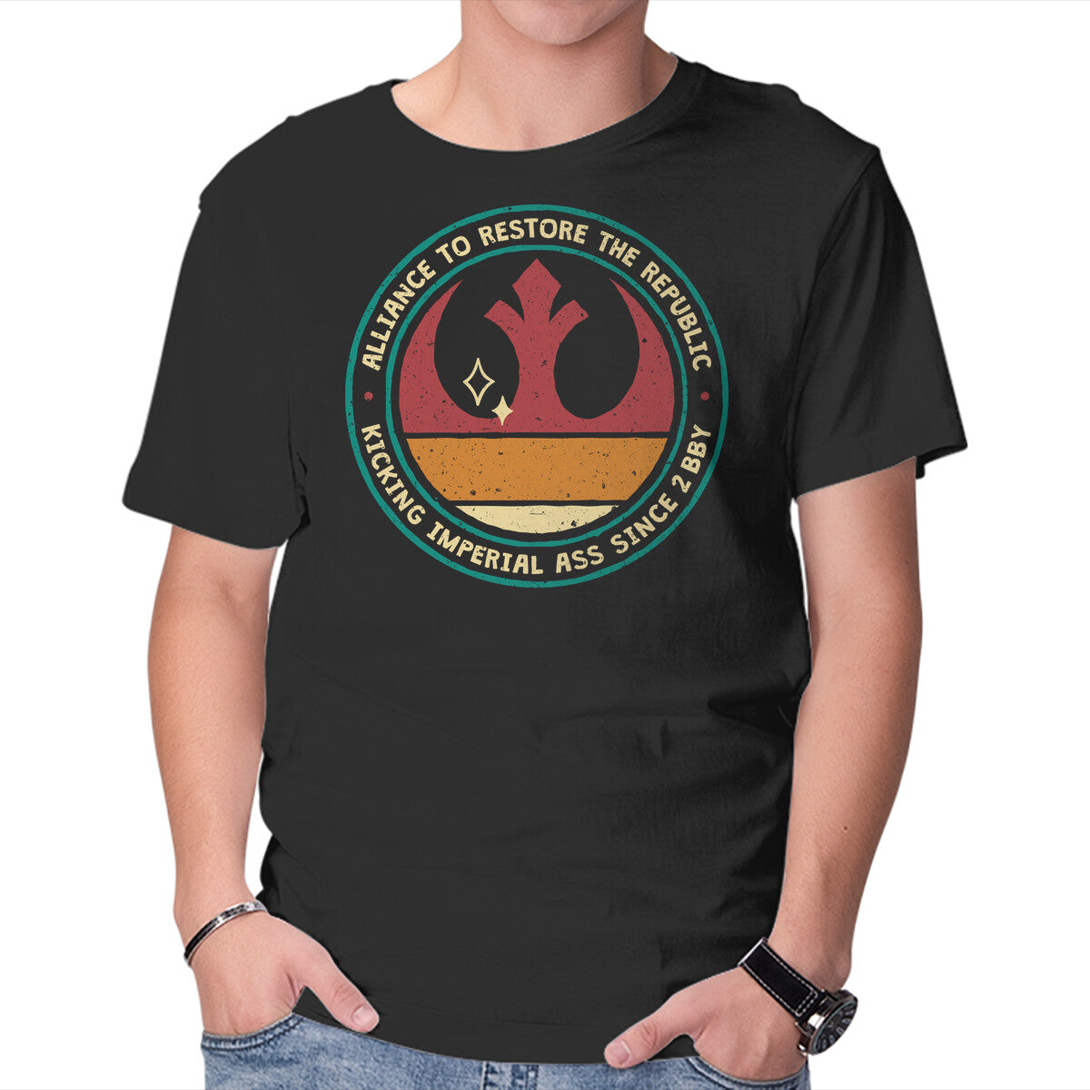 Unisex Crew Neck T-Shirt Kicking Imperial Ass Graphic Short Sleeve Casual Tee L