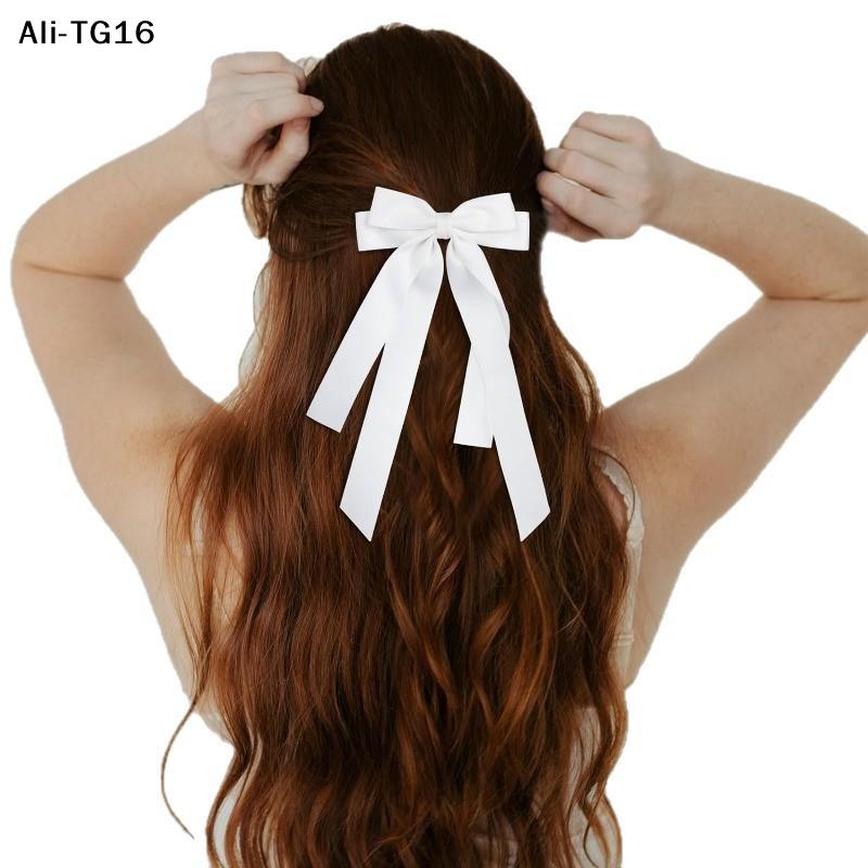 Fermacapelli con Fiocco in Nastro di Tessuto alla Moda per Donne Ragazze Mollette per Capelli Colore Unito Accessori per Capelli con Fiocco