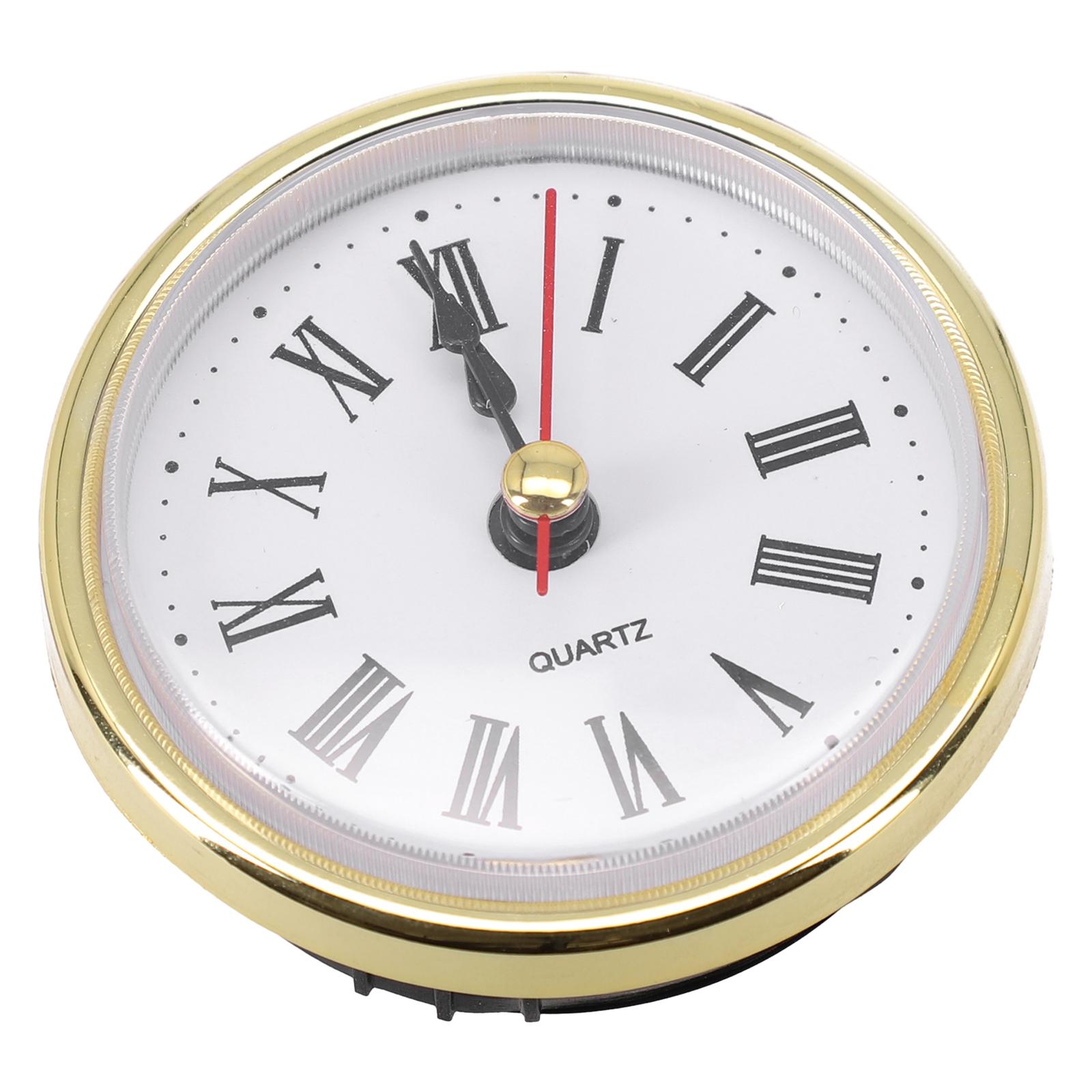 Quartz Clock Insert Movement 65MM Diameter with Roman Numerals Suitable for Clock Repair and DIY Clocks Includes Fixing Ring oro
