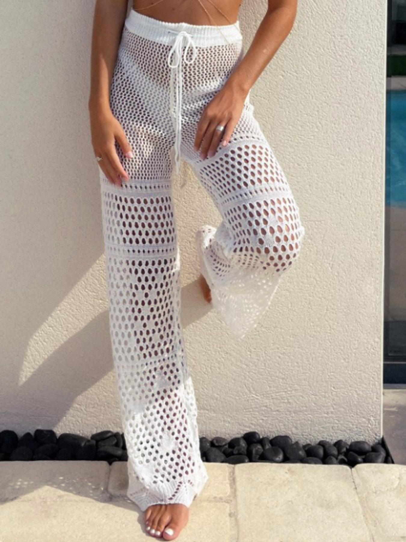 

European & American Women s Knitted Sweater with Tie-Up Long Pants, Perfect for Beach Vacations in Spring and Summer L