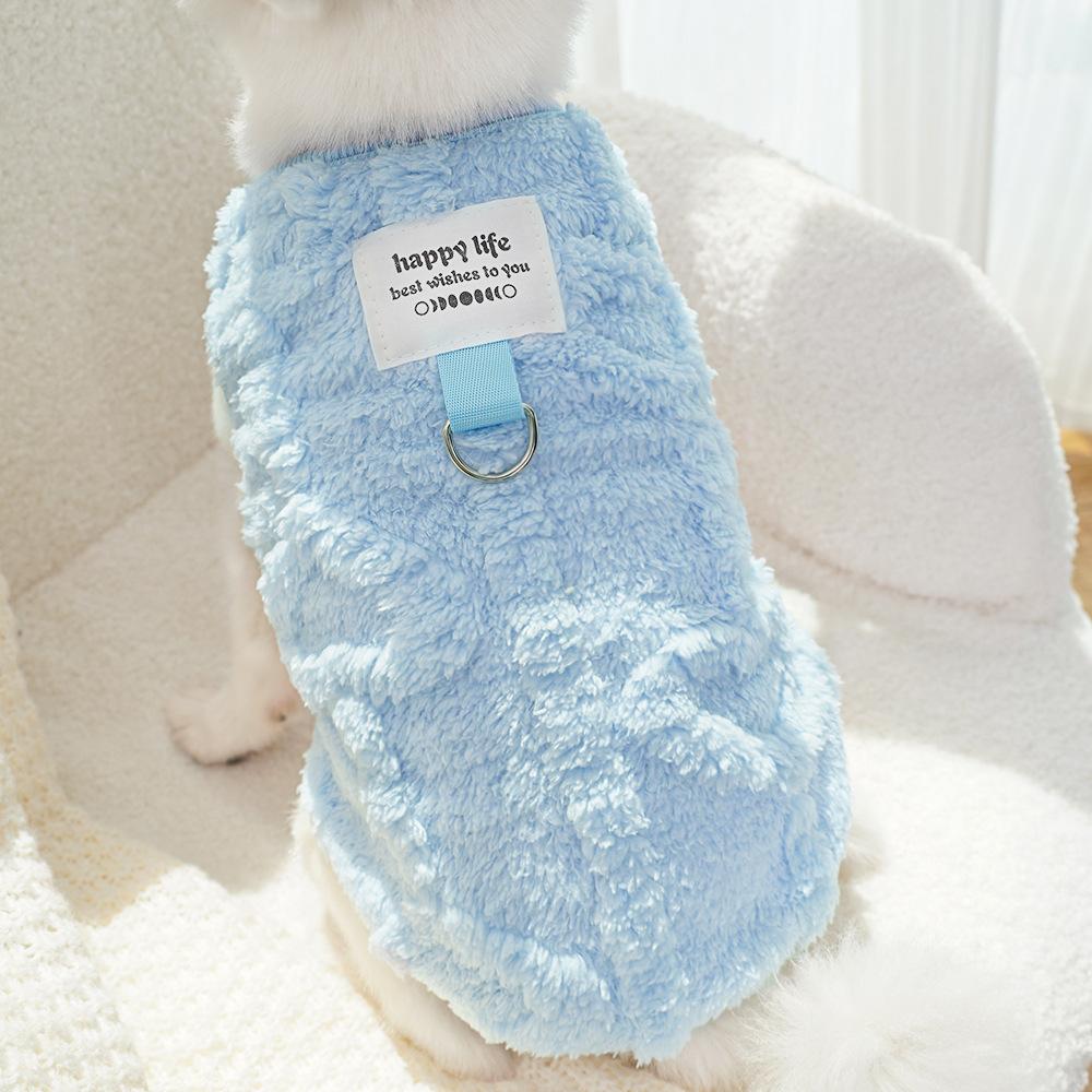 Winter Dog Clothing Small Breed Thermal Fleece Vest Jacquard Heart Pattern Sleeveless Pet Apparel Puppy Kitten Cold Weather Wear Lightweight Warm Coat