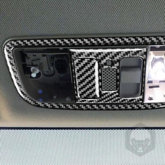 2Pcs For Honda Civic 8th 2006-2011 Carbon Fiber Overhead Light Panel Cover Trim