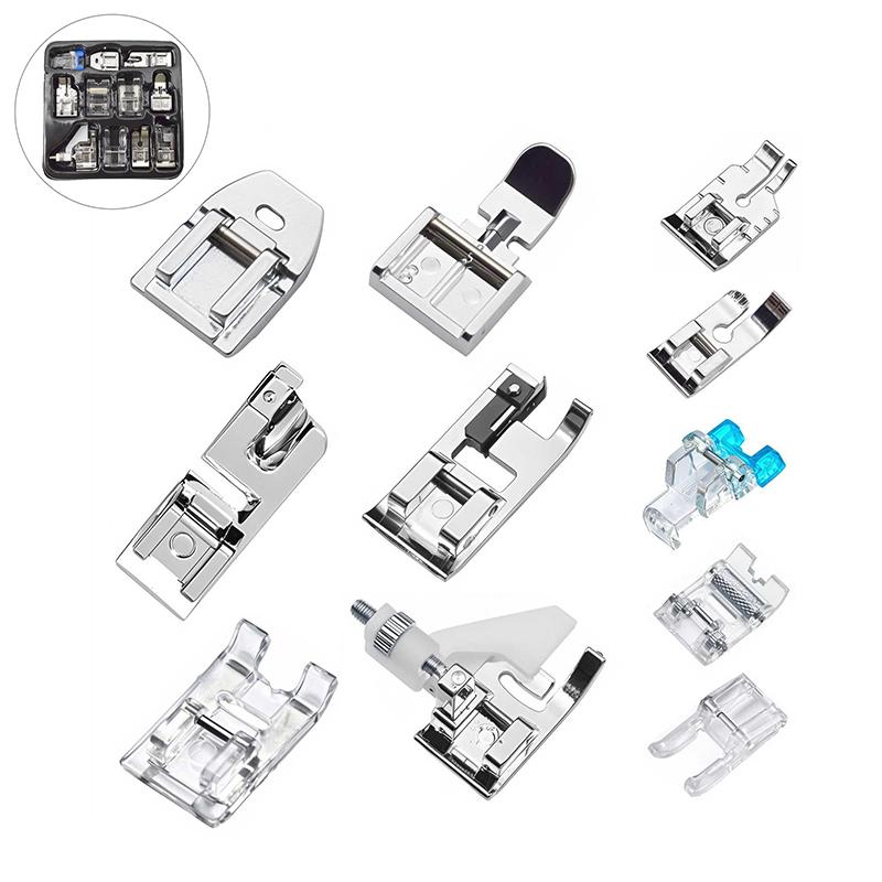 11Pcs/set Sewing Machine Presser Feet Kit, Rolled Hem Feet, Invisible Zipper Foot For Low Shank Sewing Machine