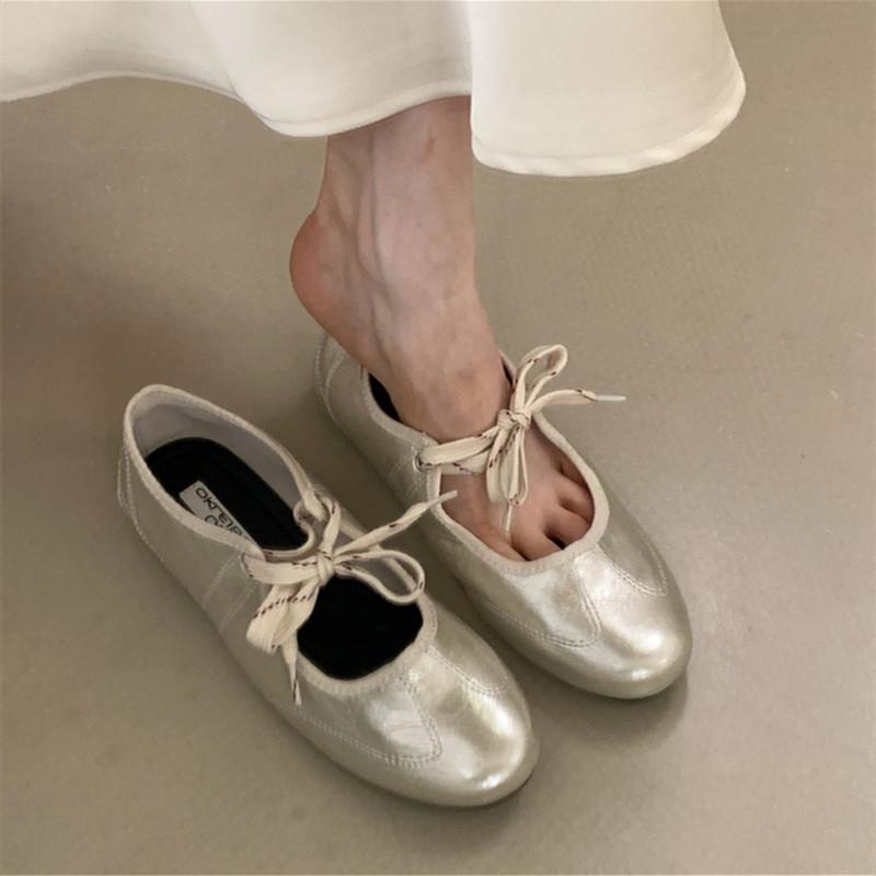 Fashion Bailamos 2025 Women Flats Lace Up Ladies Square Toe Flat Heel Sandals Spring Loafers Shoes Casual Oxford Shoes Female Flat Shoes