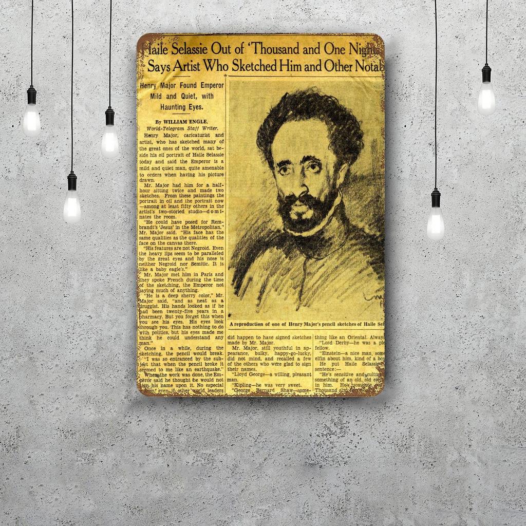 Haile Selassie Classic Poster Rusty Metal Plaque Retro Decorative Plate Bar Man Cave Garage Club Metal Sign Wall Decoration