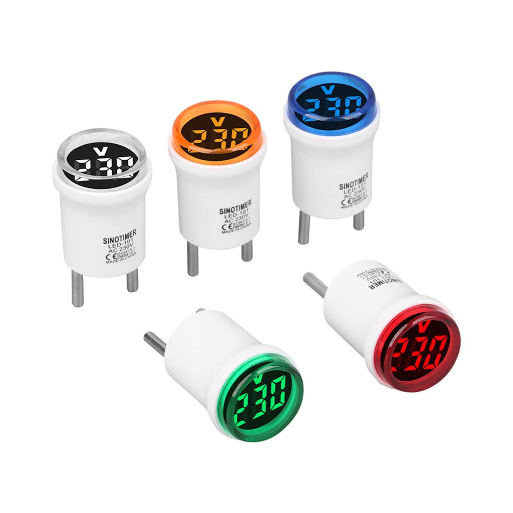 AC230V Digital Voltages Meter Round Voltages Tester with LED Display European Plugs In Digital Voltmeter Indicates