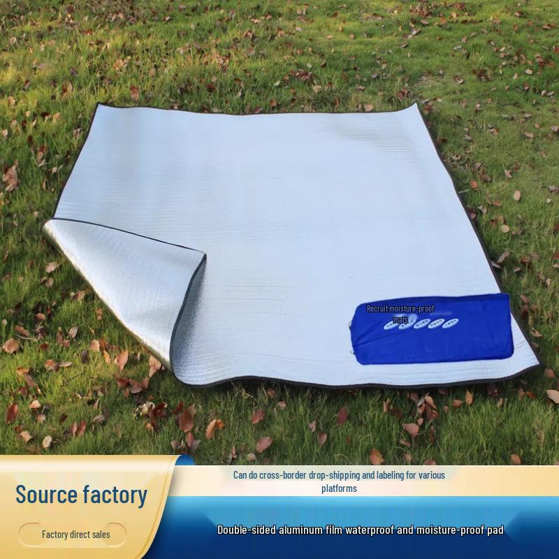 Double-Sided Waterproof Aluminum Foil Picnic Mat for Two - Moisture-Proof Beach & Camping Mat Single