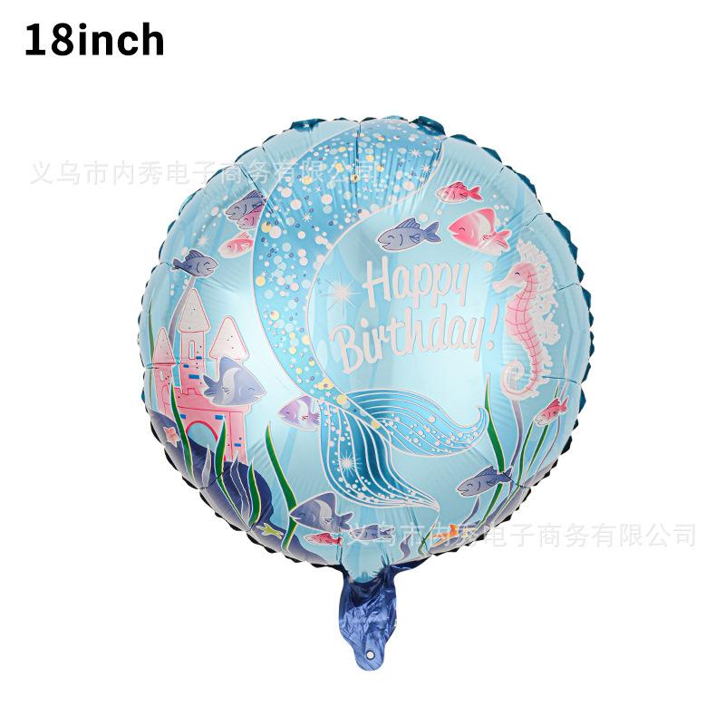 Special-Shaped Mermaid Balloon Birthday Party Decoration Balloon Fish Tail Shell Modeling Aluminum Film Ocean Fairy Tale