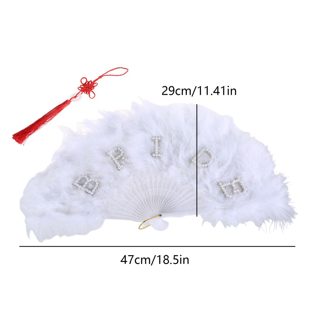 Lightweight and Delicate Handmade Feather Fan Soft Fan for Dance Performances Fan Pendant for Women's Wedding and Party