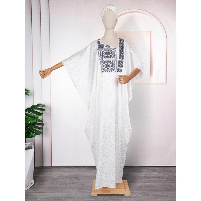 African Ethnic Style Jacquard Large Swing Robe Middle East Women's Clothing V-neck Batwing Sleeve 150.00kg Plus Size Dress Dress