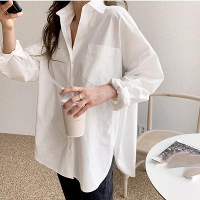 Women White Shirt Cotton Spring Autumn Vintage Ladies Long Sleeve Casual Women's Loose Blouses