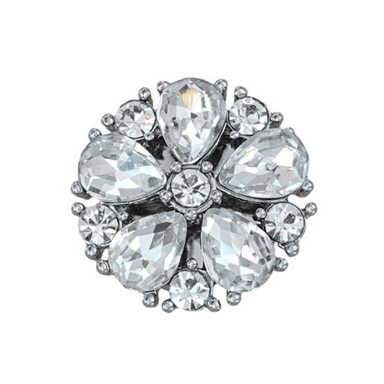 Rhinestone Button Cover Removable Clip-on Button Cover Decorative Flower Button Cover for Shirt Blazer Coat Wedding Accessories